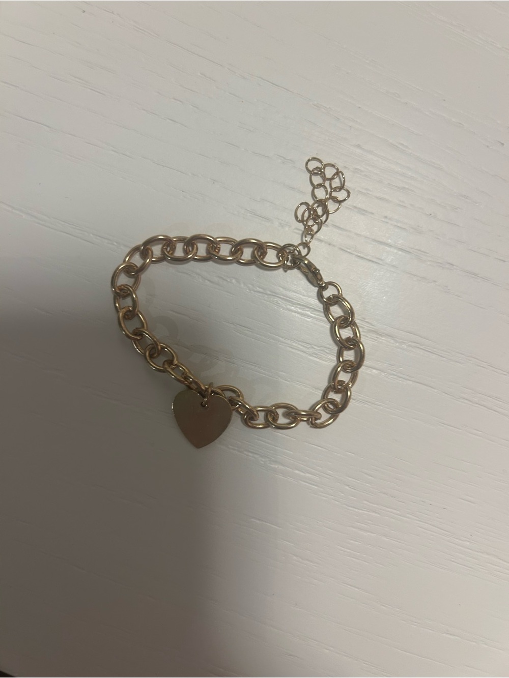 Gorjana Gold Link Bracelet with Heart Charm